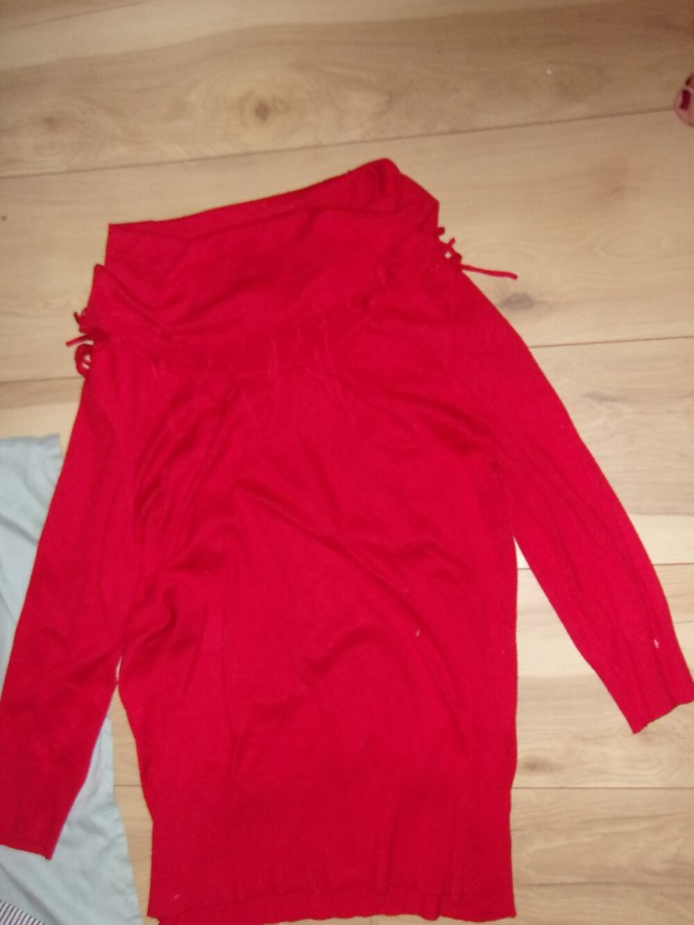 size extra large red cowl neck knit casual dress shirt womens sweater